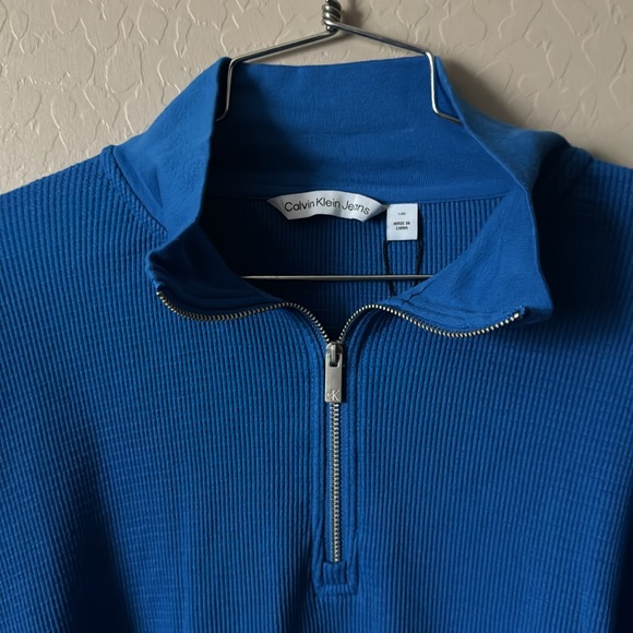 Calvin Klein Jeans Women's Waffle-Knit Half-Zip top - Picture 2 of 11